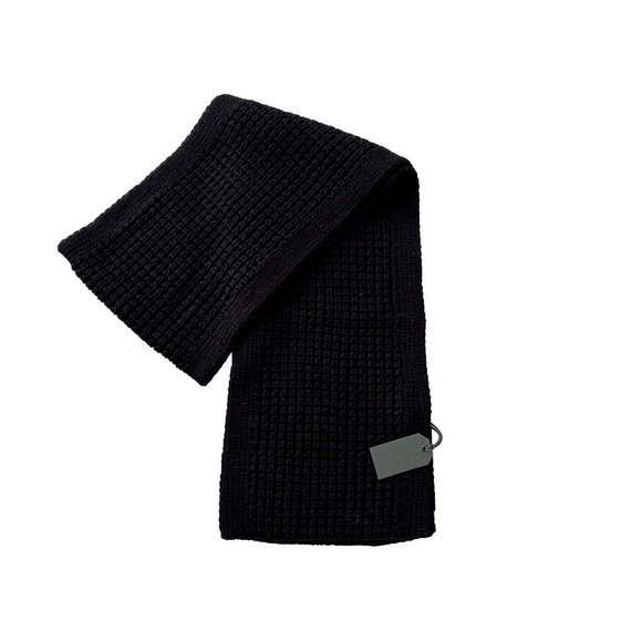 AllSaints Thermal Stitch Nevada Knit Scarf Black - Picture 2 of 4